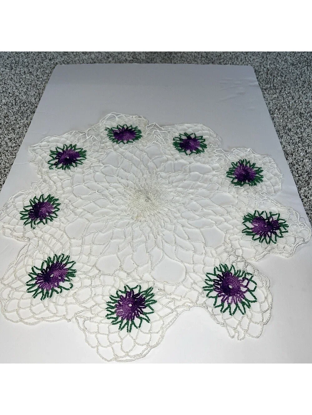 Set If 3 Flower Doilies